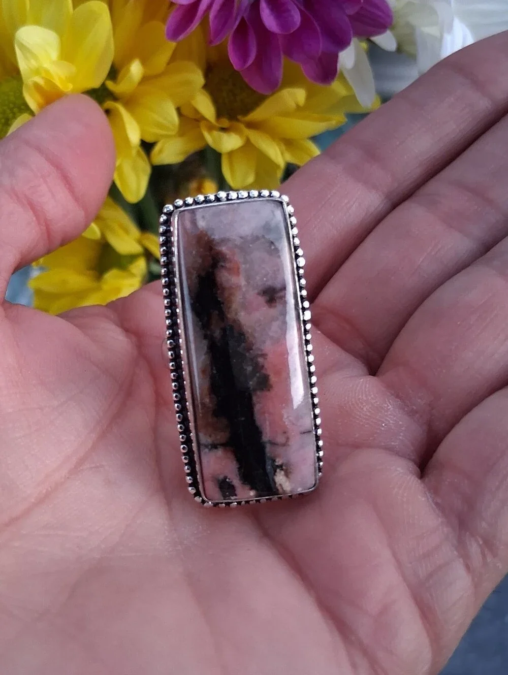 🩷Peruvian Pink Opal Sterling Silver Ring